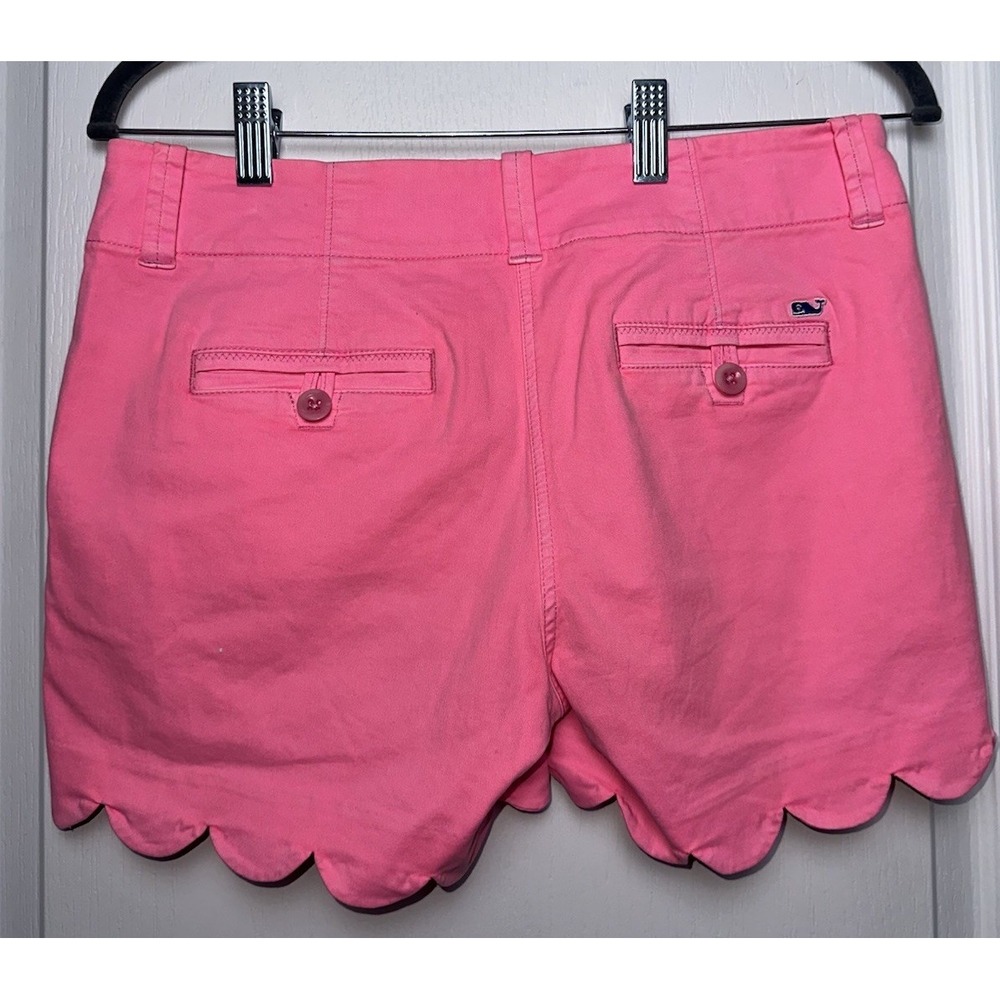 Vineyard Vines Everyday Shorts Pink Size 2 Scalloped Hem Whale Logo